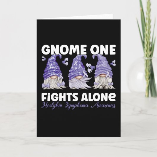 Hodgkin Lymphoma Cancer Violet Ribbon Gnome Kaart (Voorkant)