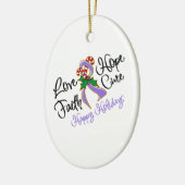 Hodgkin Lymphoma Hope Love Cure Prettige feestdage Keramisch Ornament (Links)