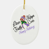 Hodgkin Lymphoma Hope Love Cure Prettige feestdage Keramisch Ornament (Voorkant)