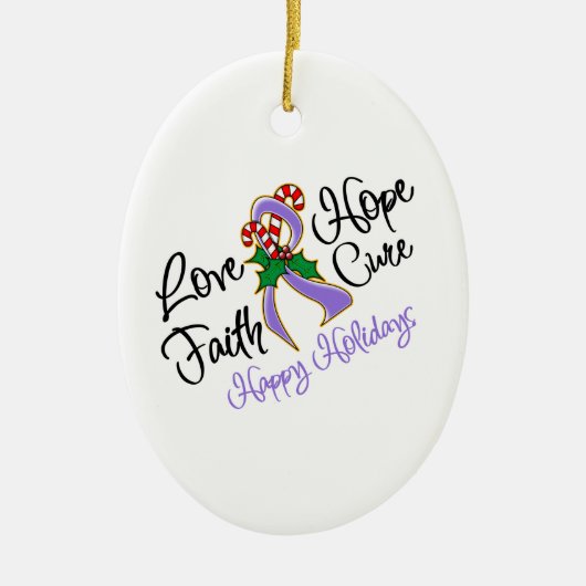 Hodgkin Lymphoma Hope Love Cure Prettige feestdage Keramisch Ornament (Voorkant)