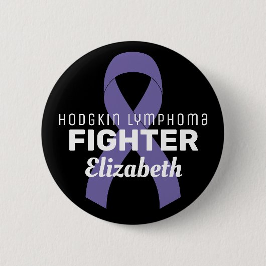 Hodgkin Lymphoma Ribbon Black Button (Voorkant)
