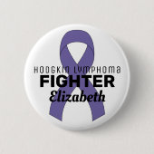 Hodgkin Lymphoma Ribbon White Button (Voorkant)