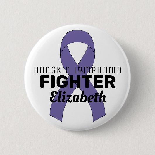 Hodgkin Lymphoma Ribbon White Button (Voorkant)