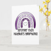 Hodgkins Lymfoom Bewustzijn Paarse Kankerstrijder Kaart (Gele Bloem)