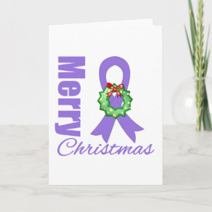 Hodgkins Lymfoom Bewustzijn Vrolijk Kerstmis Lint Feestdagen Kaart
