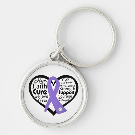 Hodgkin's Lymfoom Heart Ribbon Collage Sleutelhanger (Voorkant)