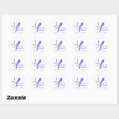 Hodgkins lymfoom I Draag Violet Ribbon Cousin Ronde Sticker (Vel)
