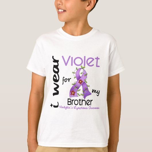 Hodgkins Lymfoom Ik Draag Violet voor mijn broer 4 T-shirt (Voorkant)