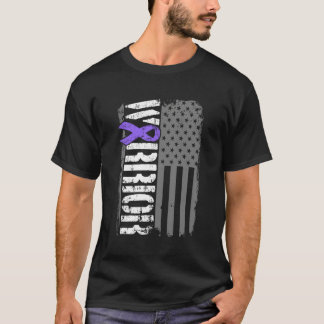 Hodgkins lymfoom krijger Amerikaanse vlag T-shirt
