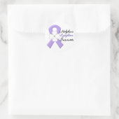 Hodgkin's Lymfoom Survivor Flower Ribbon Ronde Sticker (Tas)