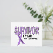 Hodgkins Lymphoma 1 jaar Survivor Briefkaart (Staand voorkant)