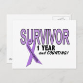 Hodgkins Lymphoma 1 jaar Survivor Briefkaart (Voorkant / Achterkant)
