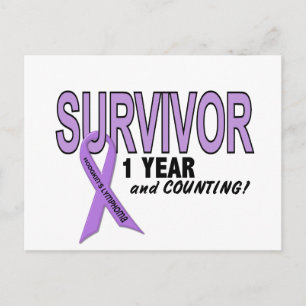 Hodgkins Lymphoma 1 jaar Survivor Briefkaart