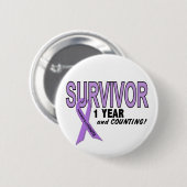 Hodgkins Lymphoma 1 jaar Survivor Ronde Button 5,7 Cm (Voorkant /achterkant)