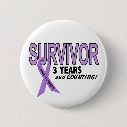 Hodgkins Lymphoma 3 jaar Survivor Ronde Button 5,7 Cm (Voorkant)