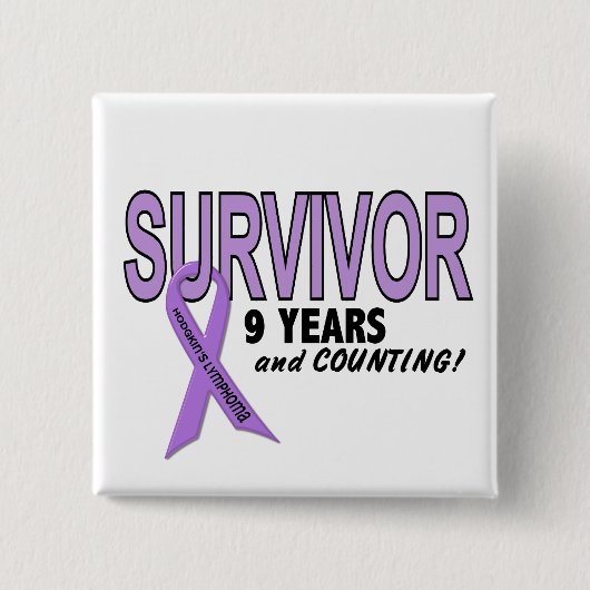 Hodgkins Lymphoma 9 jaar Survivor Vierkante Button 5,1 Cm (Voorkant)