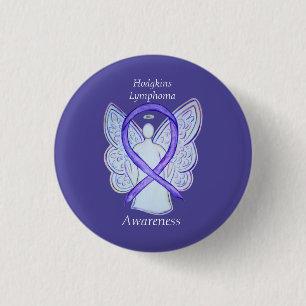 Hodgkins Lymphoma Art Angel Violet Ribbon Pins Ronde Button 3,2 Cm