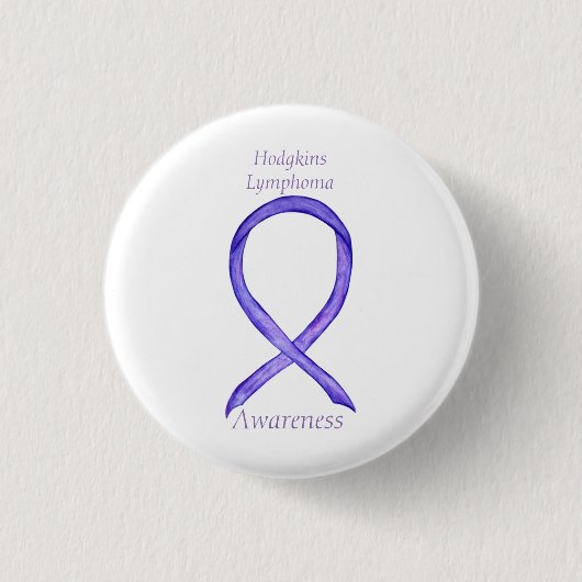 Hodgkins Lymphoma Art Violet Ribbon Custom Pins Ronde Button 3,2 Cm (Voorkant)