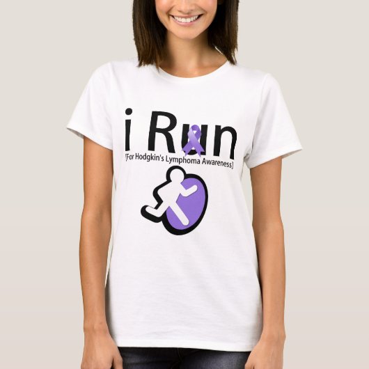 Hodgkins Lymphoma Awareness I run T-shirt (Voorkant)