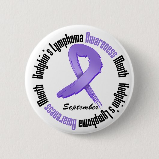 Hodgkins Lymphoma Awareness Month Grunge Ribbon Ronde Button 5,7 Cm (Voorkant)