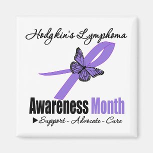 Hodgkins Lymphoma Awareness Month Ribbon Butter Magneet