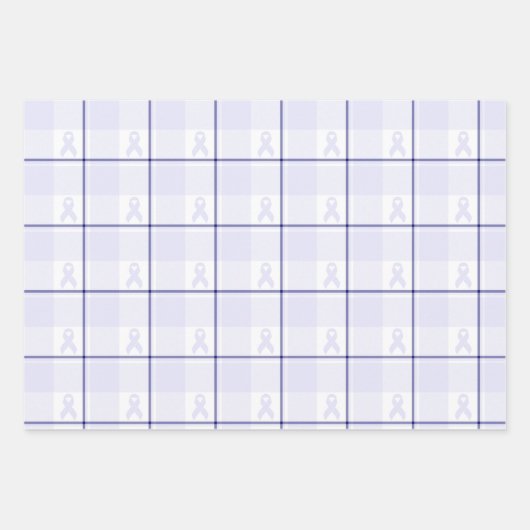 Hodgkin's Lymphoma Awareness Plaid Lavender Ribbon Inpakpapier Vel (Voorkant 3)