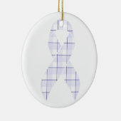 Hodgkin's Lymphoma Awareness Plaid Lavender Ribbon Keramisch Ornament (Rechts)
