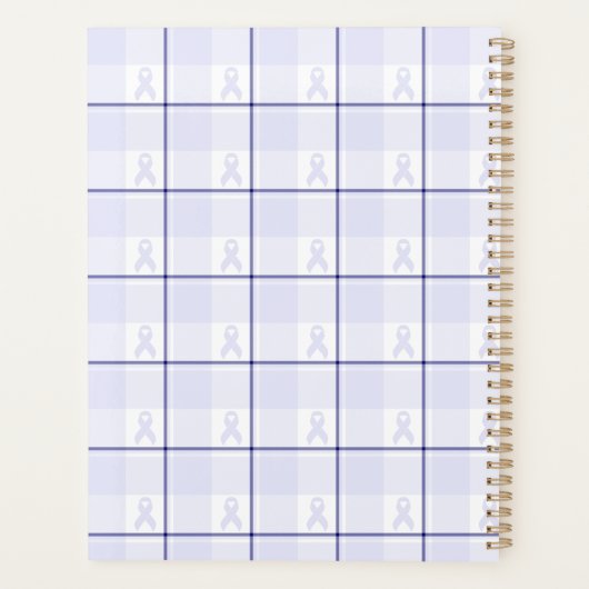 Hodgkin's Lymphoma Awareness Plaid Lavender Ribbon Planner (Achterkant)