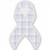 Hodgkin's Lymphoma Awareness Plaid Lavender Ribbon Sticker (Voorkant)