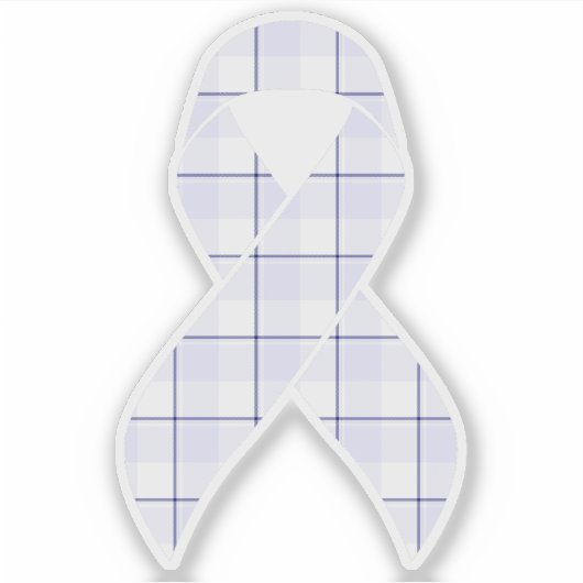 Hodgkin's Lymphoma Awareness Plaid Lavender Ribbon Sticker (Voorkant)
