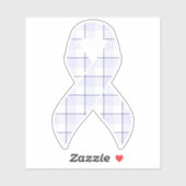 Hodgkin's Lymphoma Awareness Plaid Lavender Ribbon Sticker (Vel)