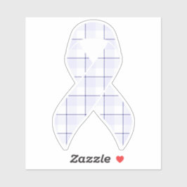 Hodgkin's Lymphoma Awareness Plaid Lavender Ribbon Sticker