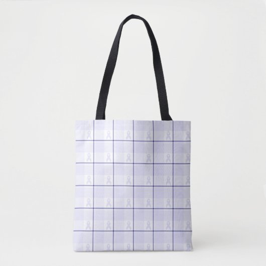 Hodgkin's Lymphoma Awareness Plaid Lavender Ribbon Tote Bag (Voorkant)