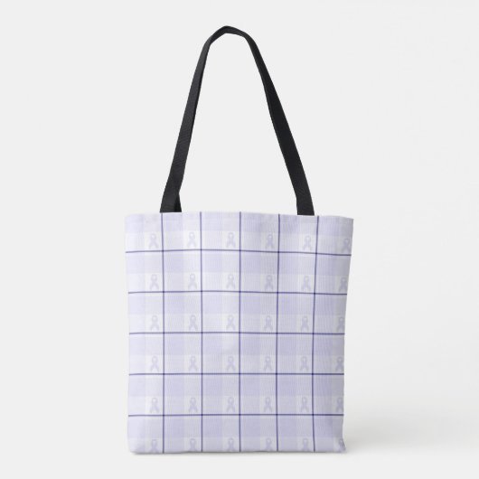 Hodgkin's Lymphoma Awareness Plaid Lavender Ribbon Tote Bag (Achterkant)