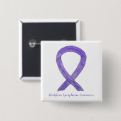 Hodgkins Lymphoma Awareness Ribbon Custom Pins Vierkante Button 5,1 Cm (Voorkant /achterkant)
