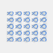 Hodgkin's Lymphoma Awareness Ribbon Fleece Blanket (Voorkant (Horizontaal))