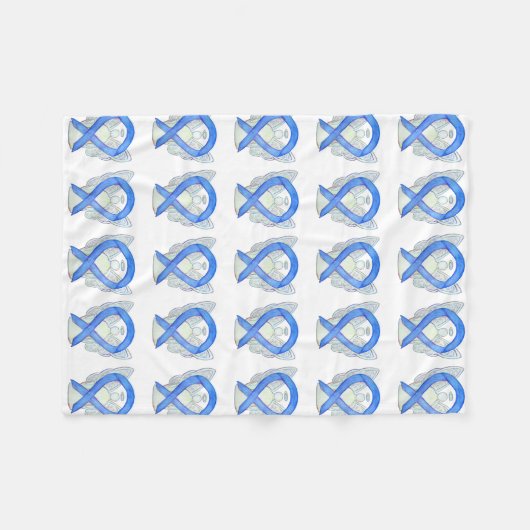 Hodgkin's Lymphoma Awareness Ribbon Fleece Blanket (Voorkant (Horizontaal))