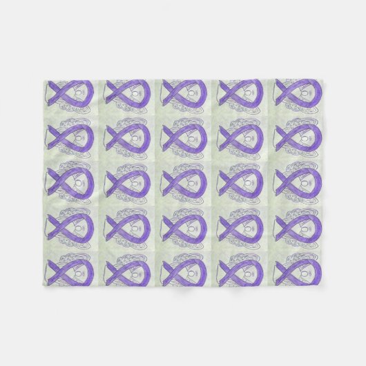 Hodgkin's Lymphoma Awareness Ribbon Fleece Blanket (Voorkant (Horizontaal))