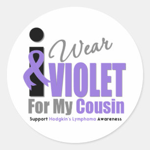 Hodgkins Lymphoma Ik Draag Violet Ribbon Neef Ronde Sticker