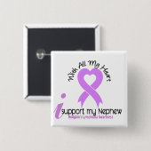 Hodgkins Lymphoma Ik steun mijn Nephew Vierkante Button 5,1 Cm (Voorkant /achterkant)