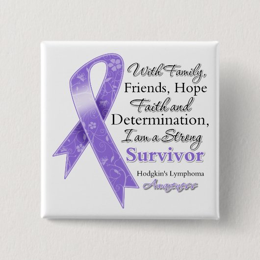Hodgkins Lymphoma ondersteunt sterke overleving Vierkante Button 5,1 Cm (Voorkant)