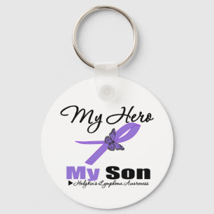Hodgkins Lymphoma Ribbon My HERO My Son Sleutelhanger