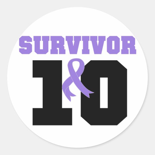 Hodgkins Lymphoma Survivor 10 jaar Ronde Sticker (Voorkant)