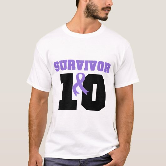 Hodgkins Lymphoma Survivor 10 jaar T-shirt (Voorkant)