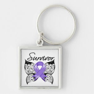 Hodgkins Lymphoma Survivor Butterfly Sleutelhanger