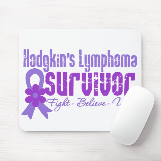 Hodgkins Lymphoma Survivor Flower Ribbon Muismat (Met muis)