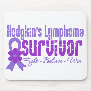 Hodgkins Lymphoma Survivor Flower Ribbon Muismat