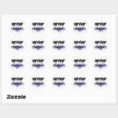 Hodgkins Lymphoma Survivor Grunge Winged Emblem Ronde Sticker (Vel)