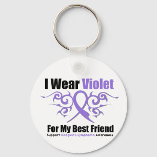 Hodgkins Lymphoma Tribal Ribbon voor mijn beste vr Sleutelhanger