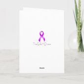Hodgkins Lymphoma Violet Ribbon Bedankkaart (Achterkant)